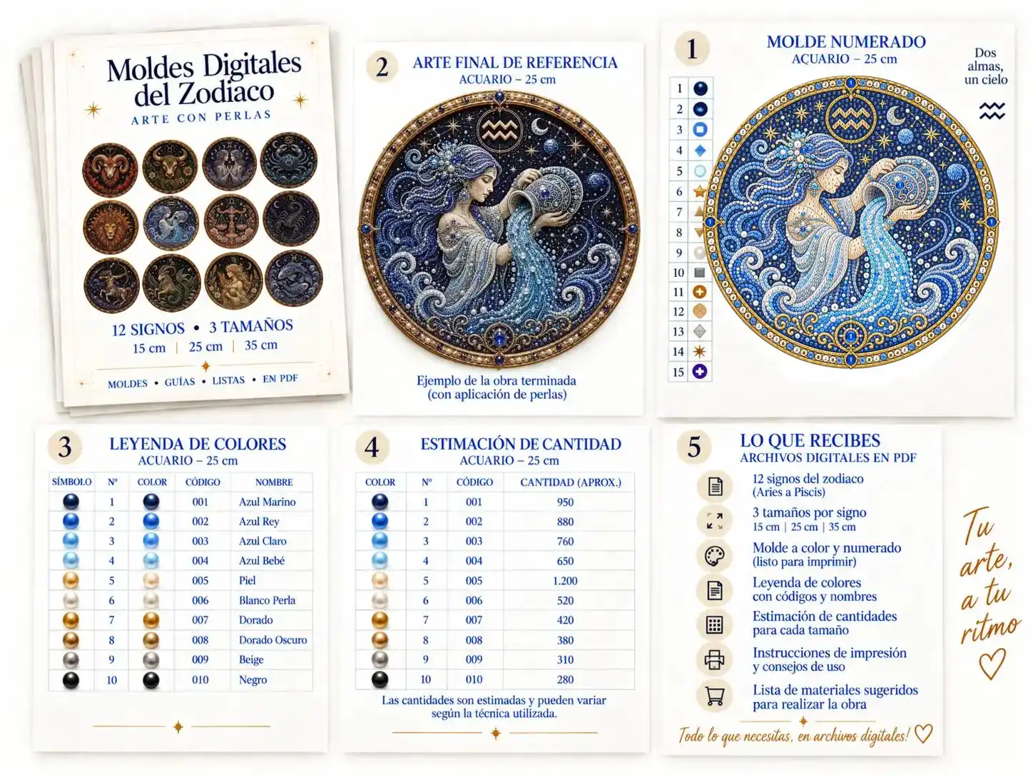 Arte con Perlas — colección de los signos del zodíaco